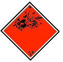 UN transport label for explosives, Class 1