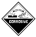 UN transport label for corrosive substances, Class 8