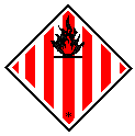 UN transport label for flammable solids, Class 4.1
