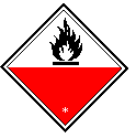 UN transport label for substances liable to spontaneous combustion, Class 4.2