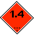 UN transport label for Class 1.4 explosives with no significant hazard