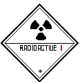 UN transport label for radioactive material, category I