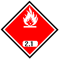 UN transport label for flammable gases, Class 2.1
